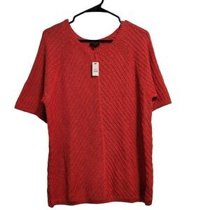 Talbots orange & gold  top